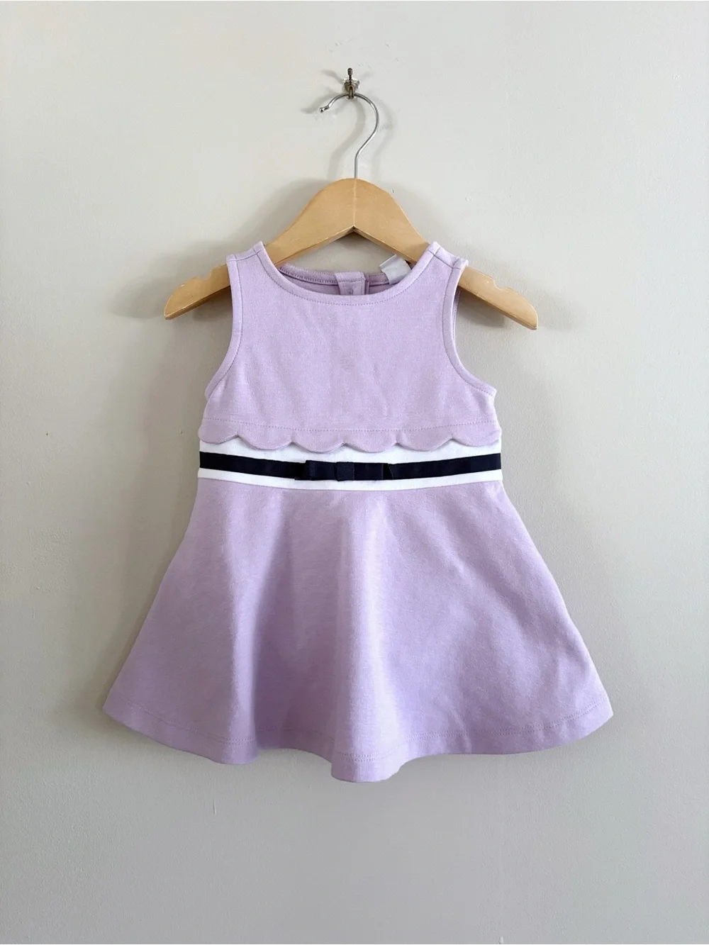Janie and Jack Baby Girl Dress Bloomer Set 6-12M Lavender Scallop Bow Preppy NWT